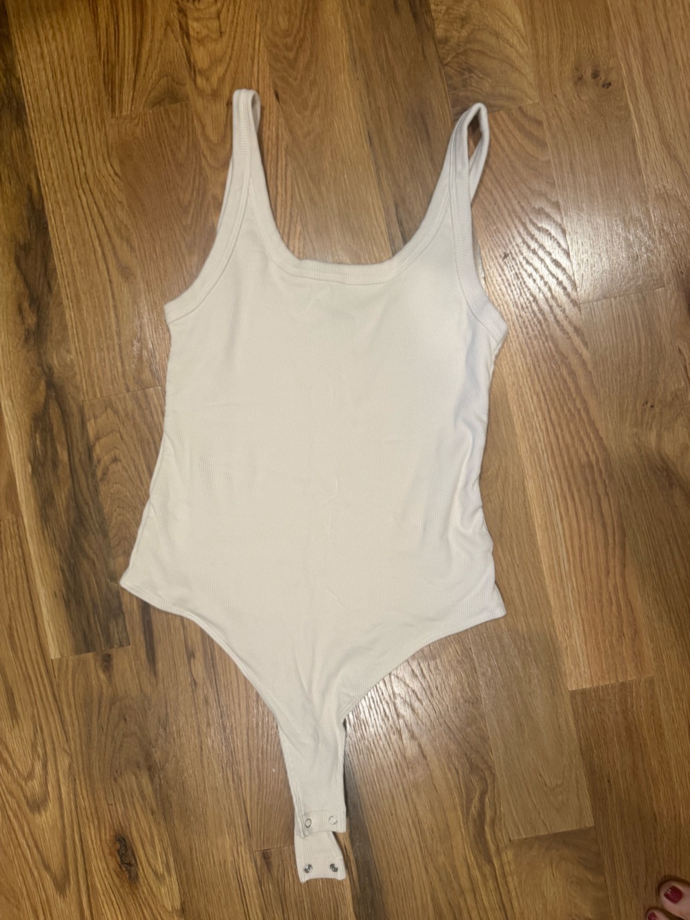 Z Supply Ivory Ribbed Tank Bodysuit